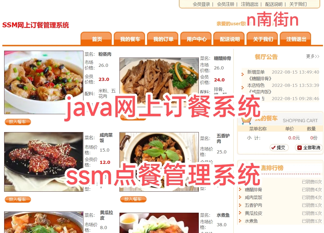 网上订餐系统*ssm网上订餐系统*java网上点餐系统---